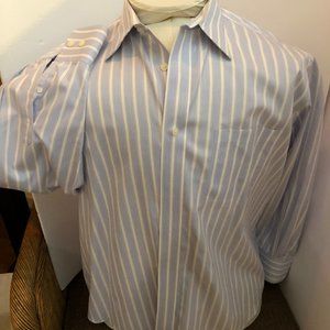 Joseph & Lyman Sriped Dress shirt  17  32/33 Blue with white/red strip